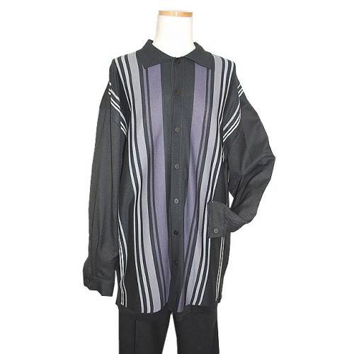 Silversilk Black/Grey/Violet Stripes 2 PC Outfit